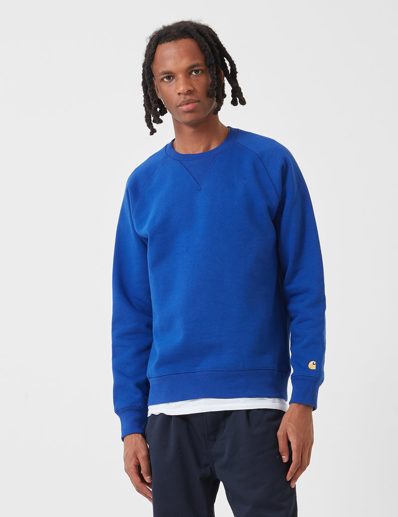 Carhartt chase sweatshirt blue deals