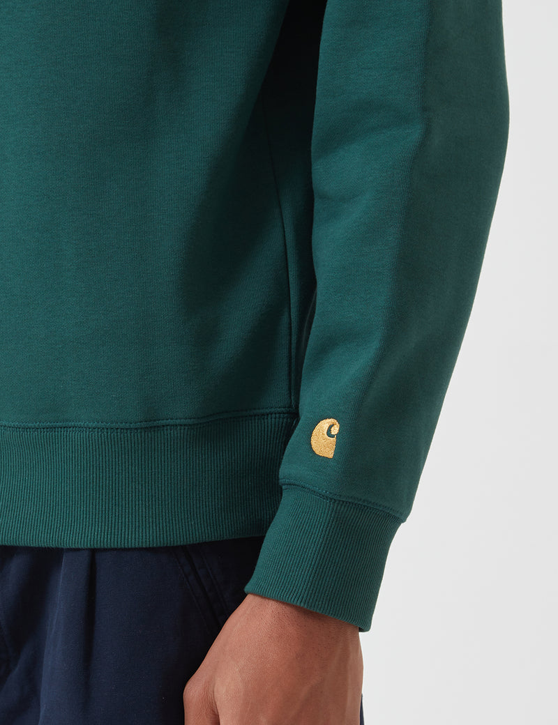 Carhartt-WIP Chase Sweatshirt - Treehouse/Gold
