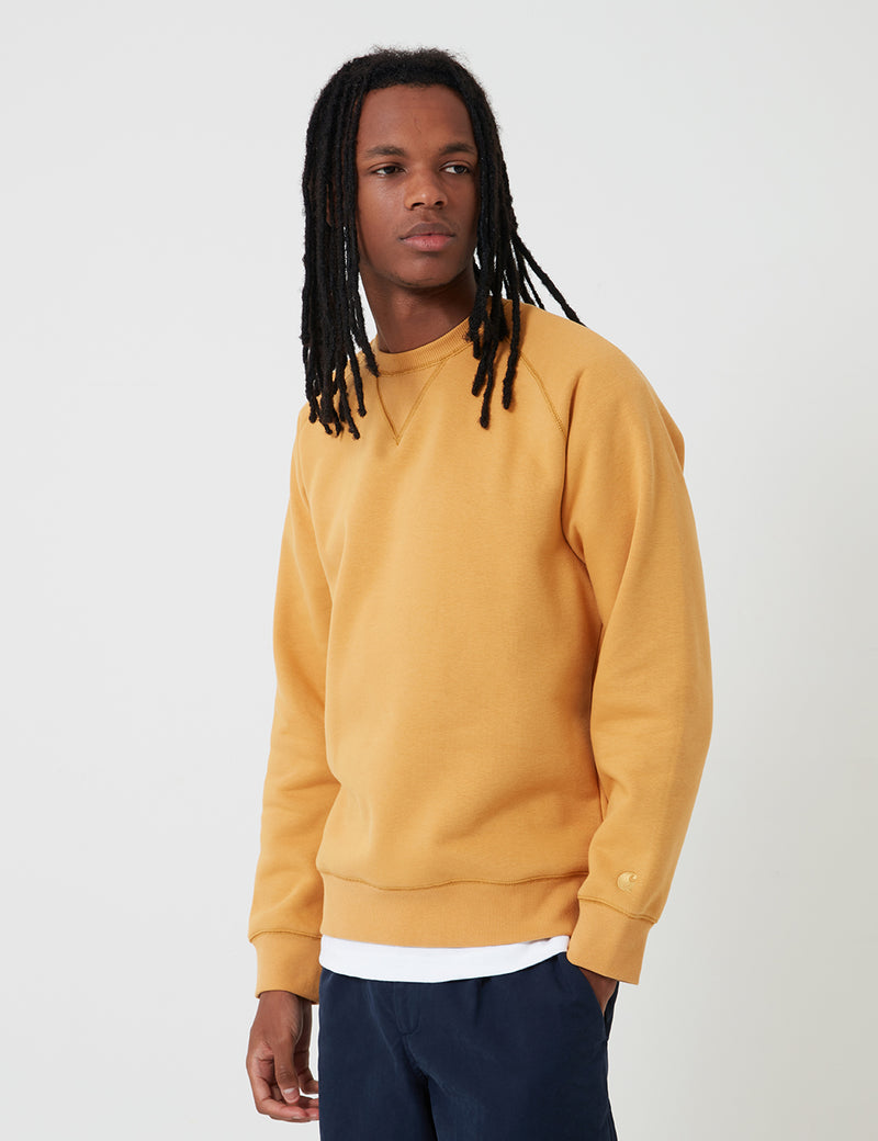 Sweat Carhartt-WIP Chase - Soleil d'hiver/Or