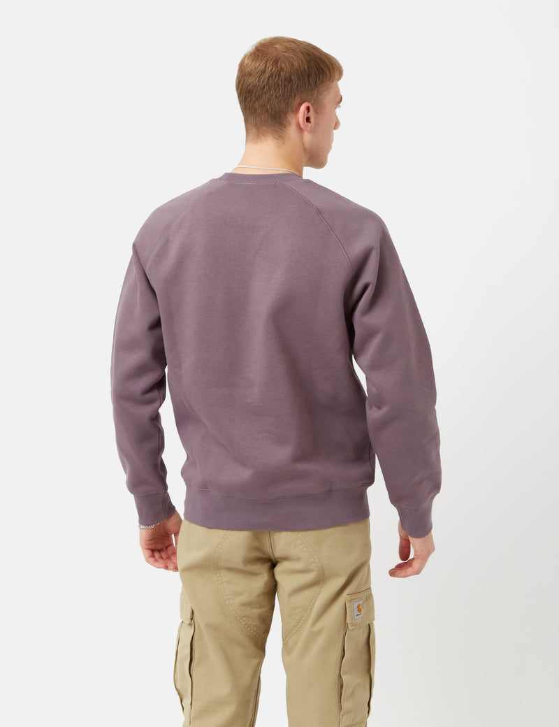 Carhartt-WIP Sweat Chase - Misty Thistle Pink