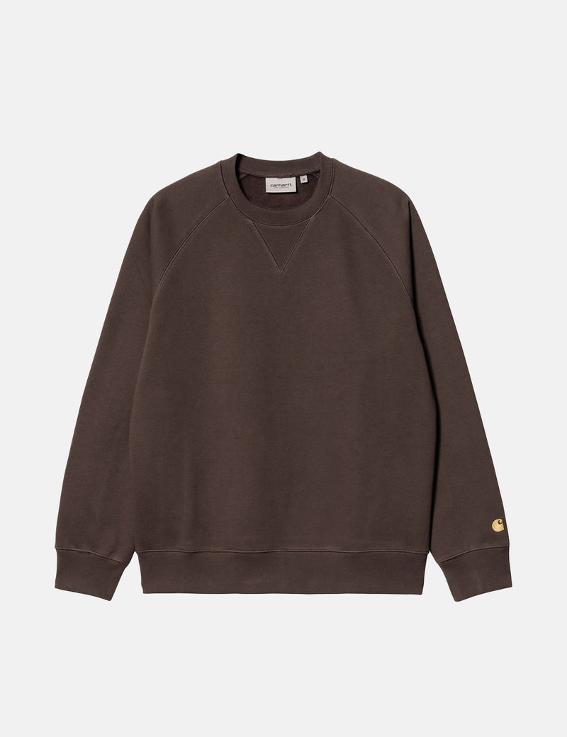 Carhartt-WIPチェイススウェットシャツ-ダークアンバーブラウン
