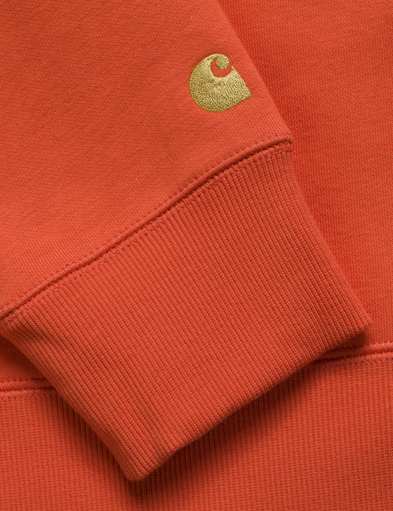 Carhartt-WIP Chase Hooded Sweatshirt - Brick Orange