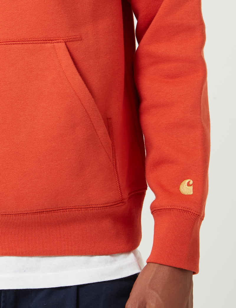Carhartt-WIP Chase Hooded Sweatshirt - Brick Orange