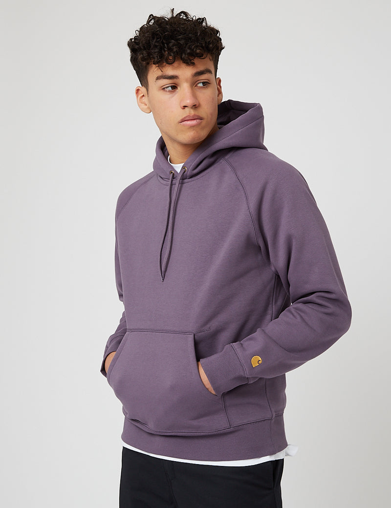 Carhartt-WIP Hooded Chase Sweatshirt - Provence/Gold
