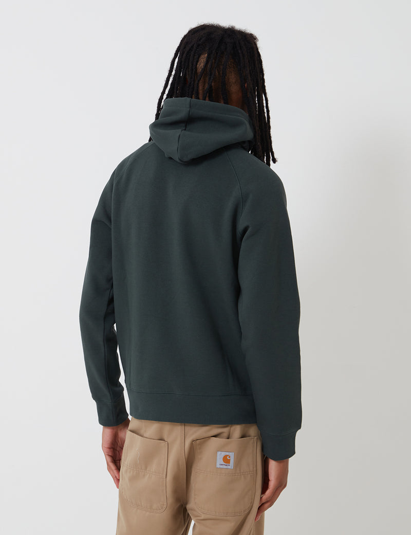 Carhartt-WIP Hooded Chase Sweatshirt - Dark Teal/Gold