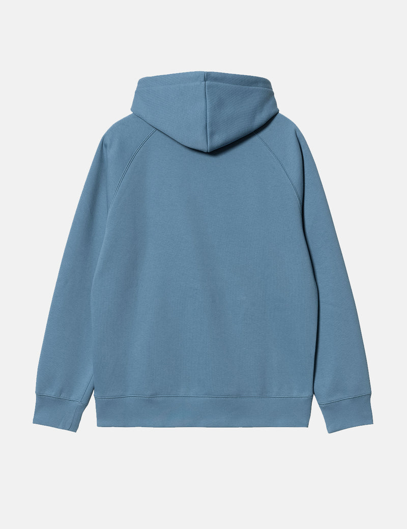 Carhartt-WIP Sweat à Capuche Chase - Bleu Eau Glacée/Or