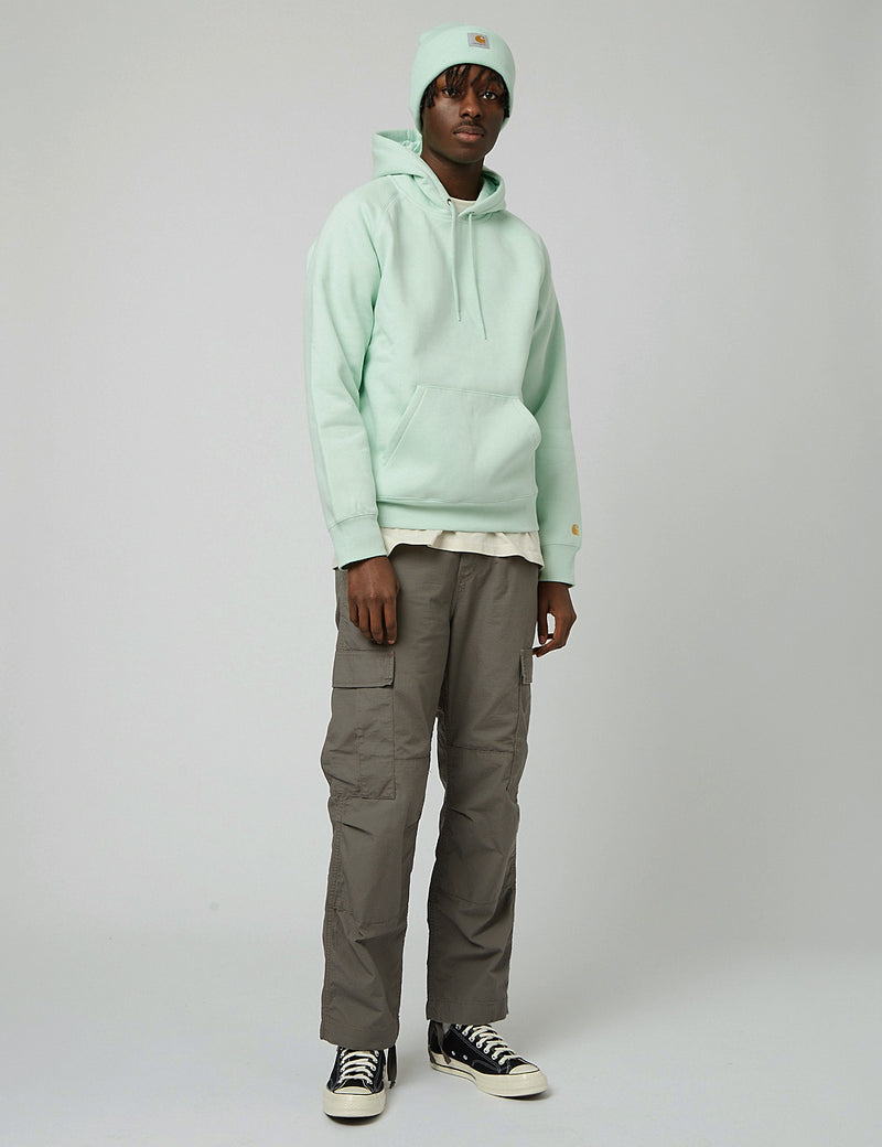 Carhartt-WIP Sweat à Capuche Chase - Menthe Verte Pâle/Or
