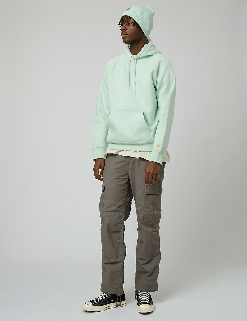 Carhartt-WIP Sweat à Capuche Chase - Menthe Verte Pâle/Or