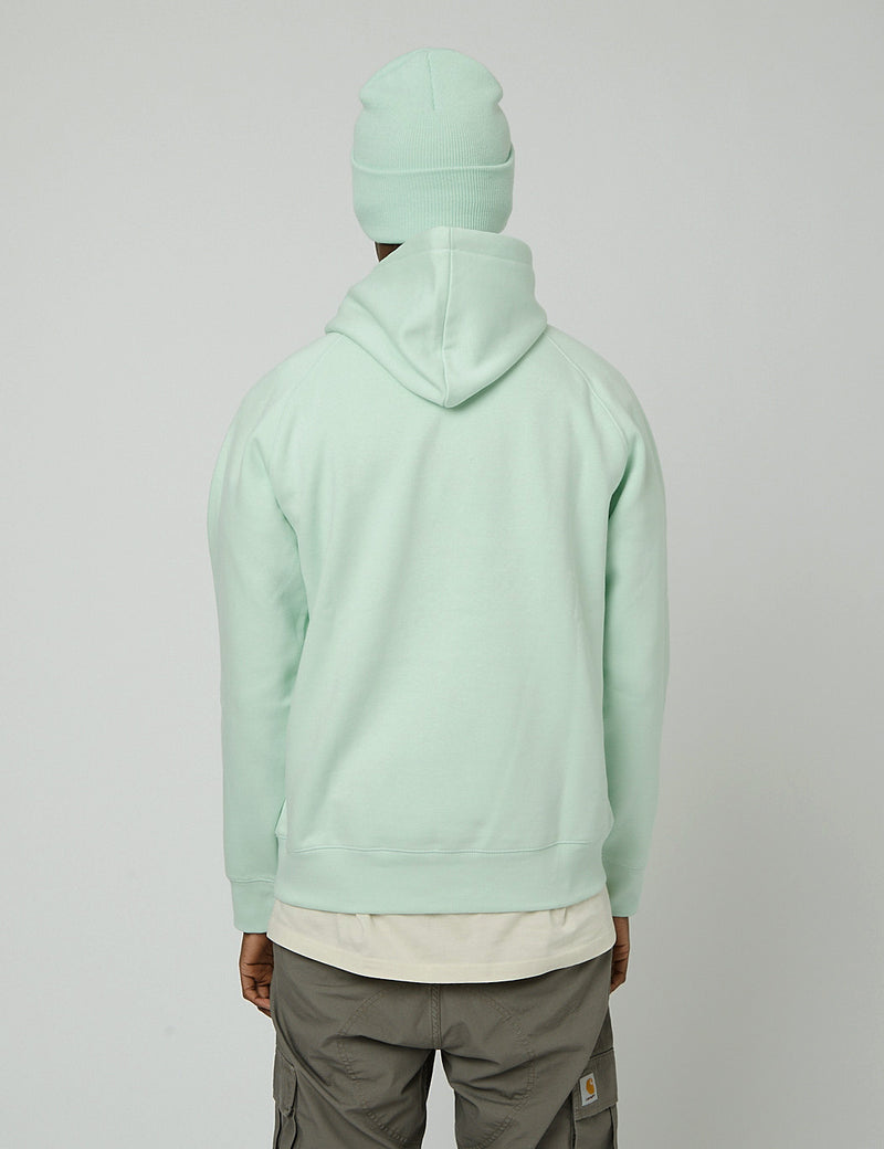 Carhartt-WIP Sweat à Capuche Chase - Menthe Verte Pâle/Or
