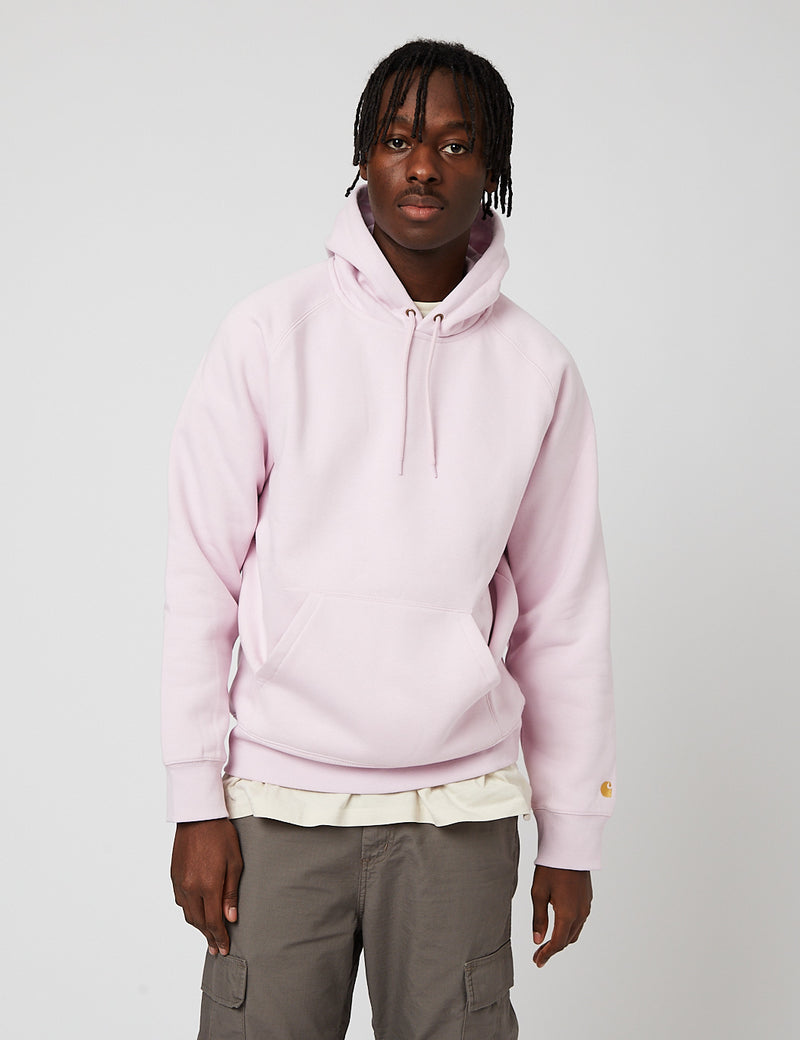 Sweat à capuche Carhartt-WIP Chase - Quartz pâle/Or