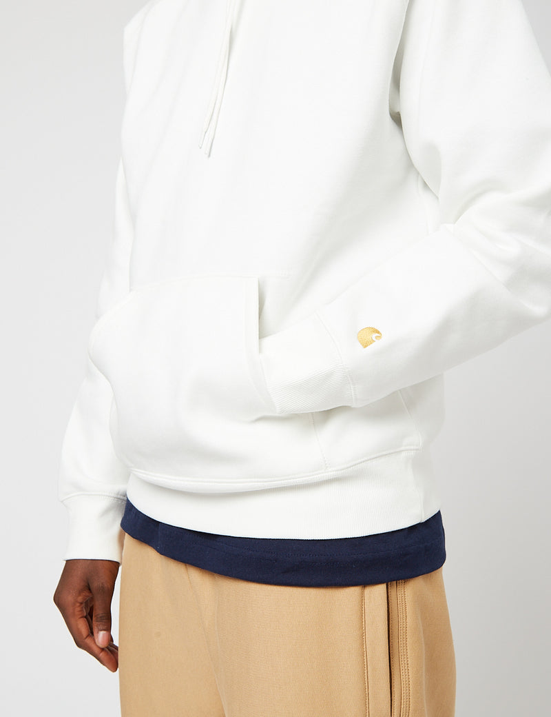 Carhartt-WIPチェイスフード付きスウェットシャツ-ワックス/ゴールド
