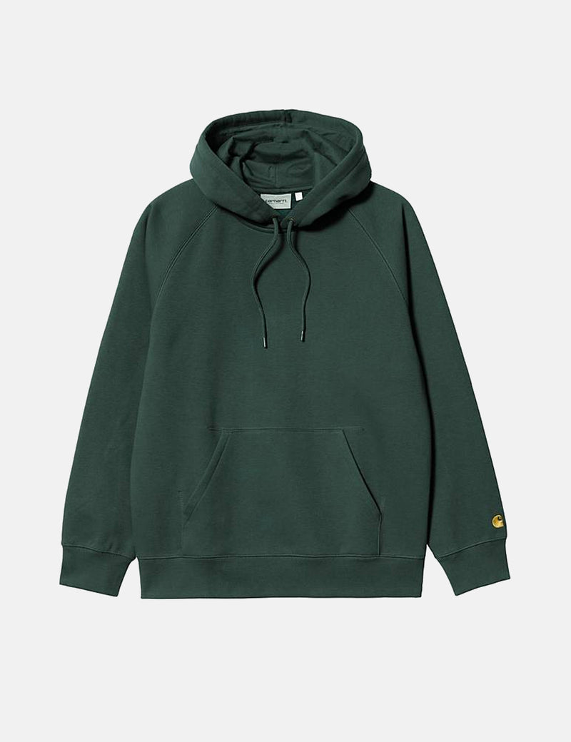 Carhartt-WIPチェイスフード付きスウェットシャツ-ジュニパーグリーン