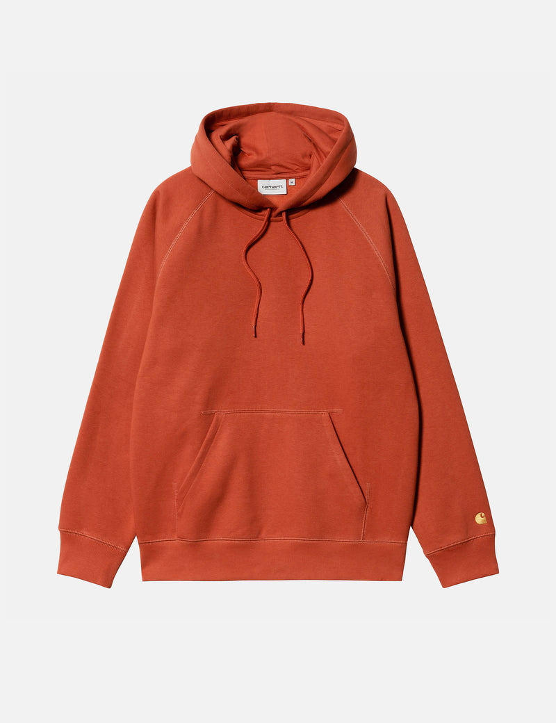 Carhartt-WIP Chase Hooded Sweatshirt - Phoenix Red/Gold