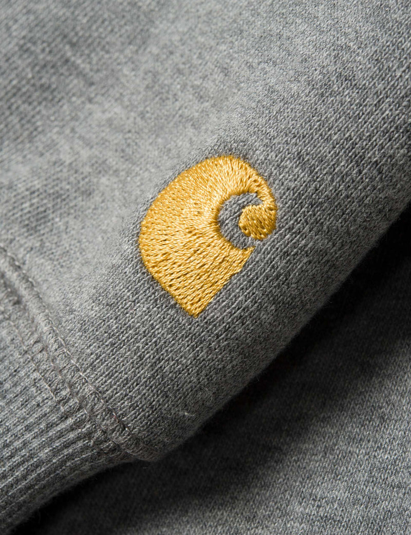 Carhartt-WIP Chase Hooded Sweatshirt - Dark Grey Heather