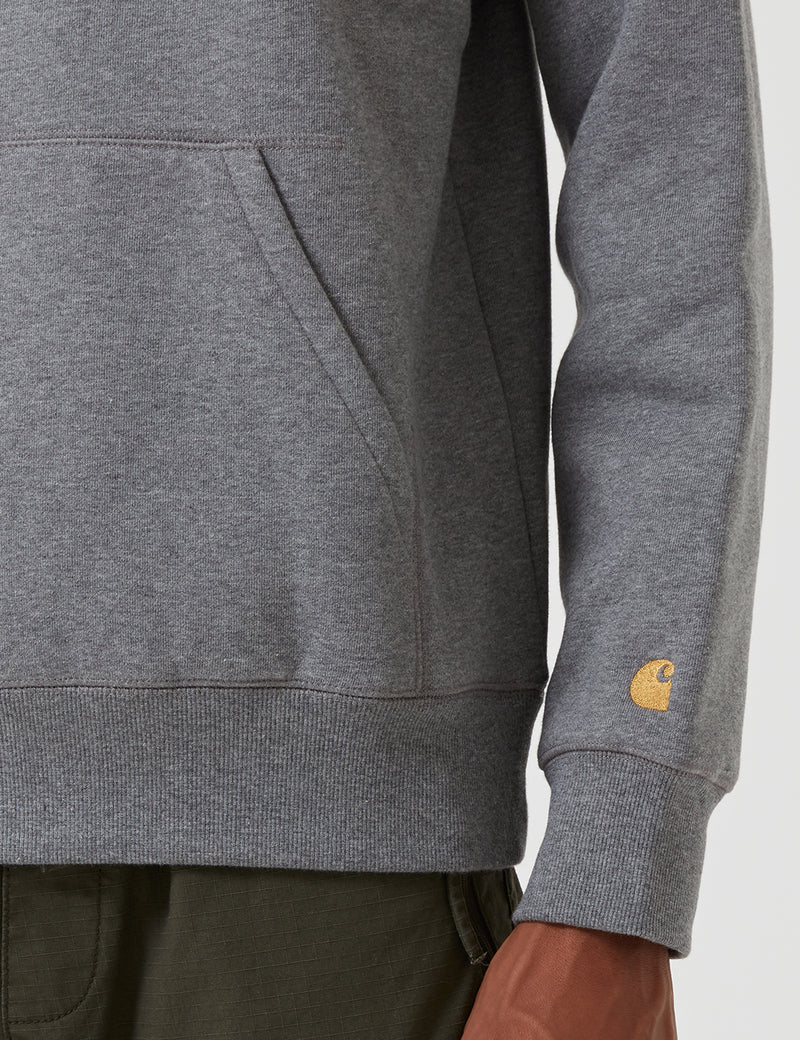 Carhartt-WIP Chase Hooded Sweatshirt - Dark Grey Heather