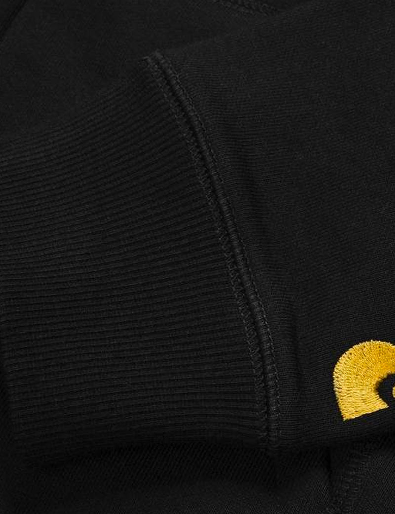 Carhartt-WIP Chase Hooded Zip Sweatshirt - Black/Gold