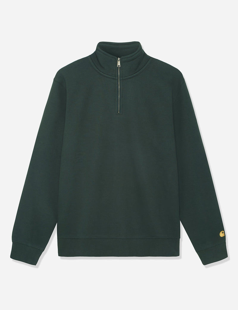 Carhartt-WIP Chase Quarter-Zip High Neck Sweatshirt - Loden Green