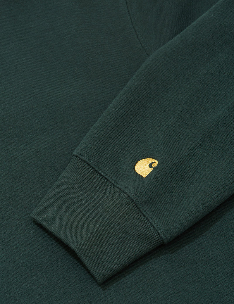 Carhartt-WIP Chase Quarter-Zip High Neck Sweatshirt - Loden Green