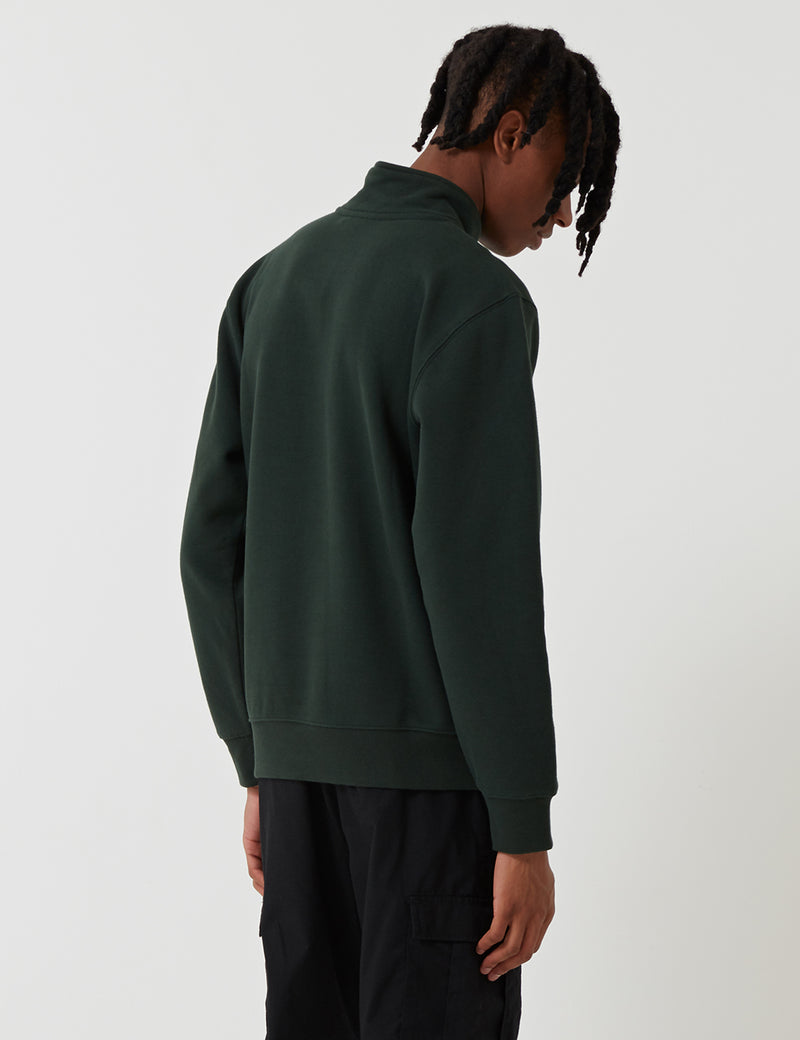 Carhartt-WIP Chase Quarter-Zip High Neck Sweatshirt - Loden Green