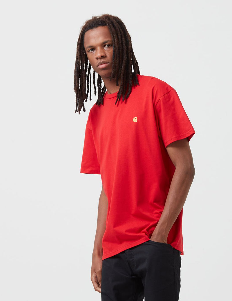 Carhartt-WIP 체이스 티셔츠-Etna Red