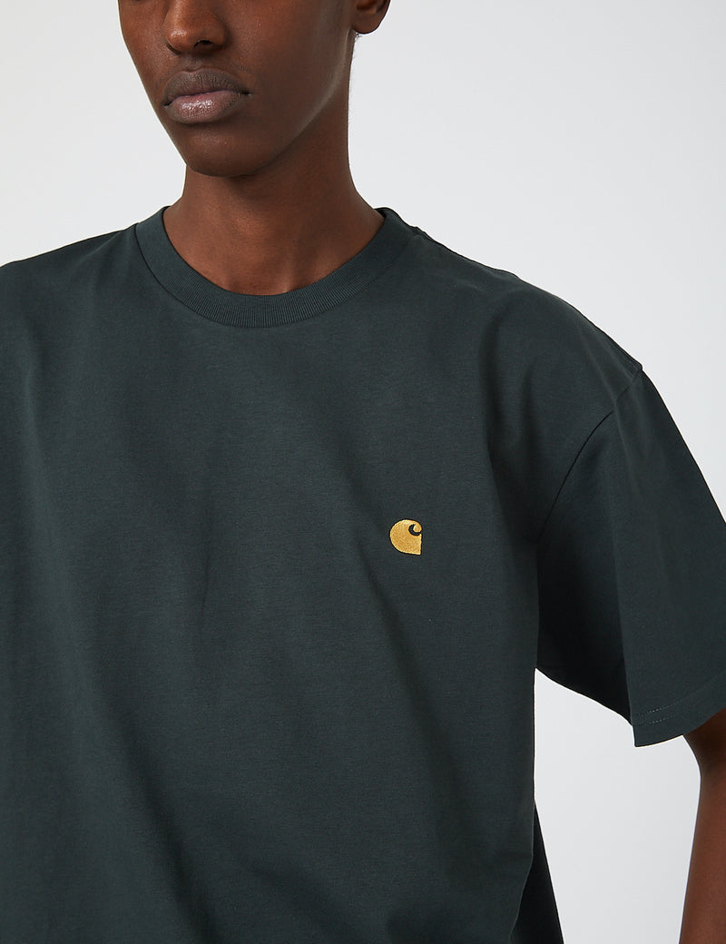 Carhartt-WIP Chase T-Shirt - Dark Teal / Gold