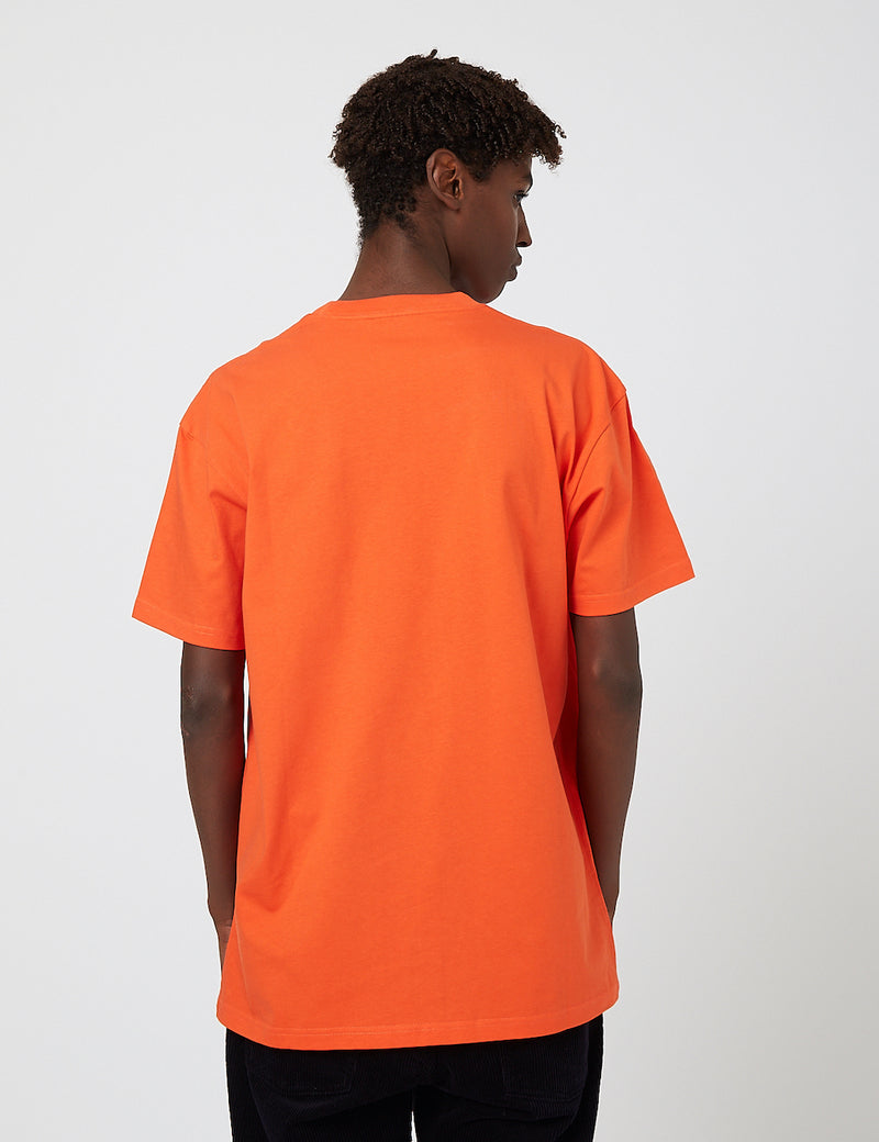 Carhartt-WIP 체이스 티셔츠-세이프티 오렌지/골드