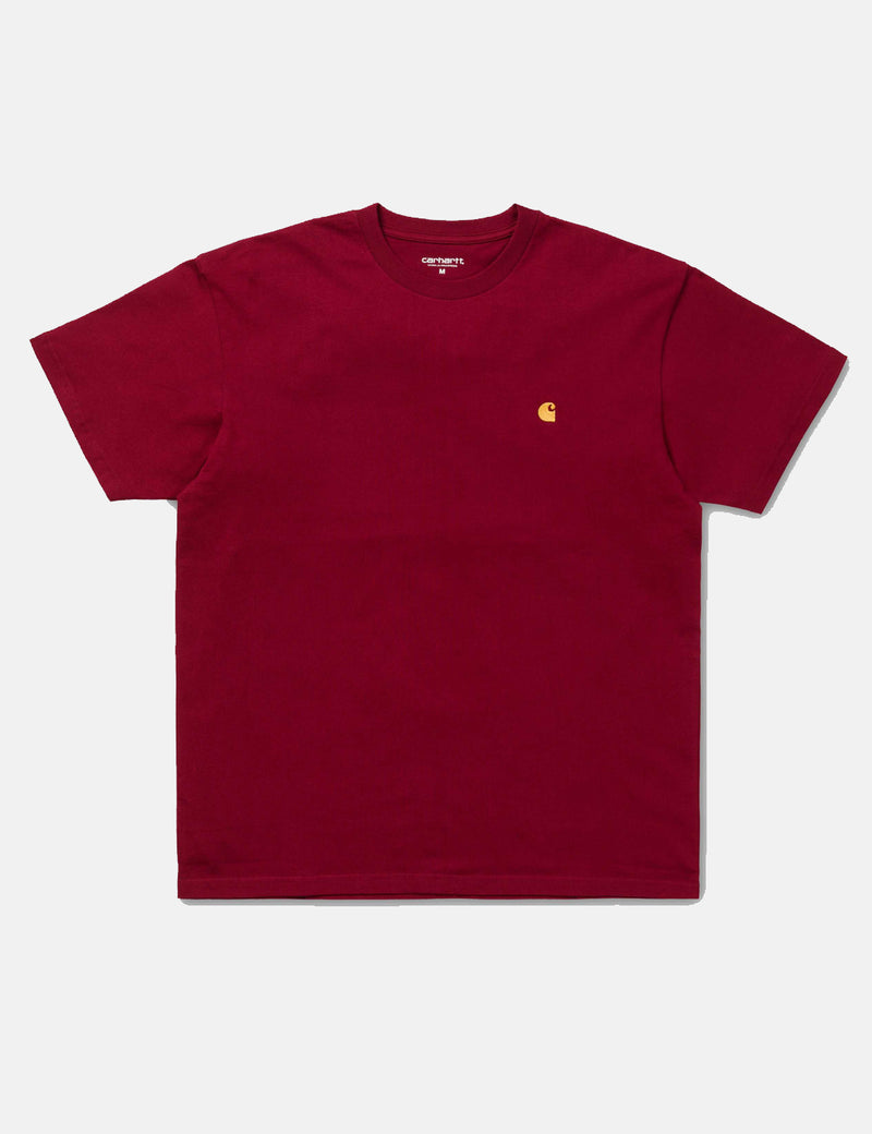 Carhartt-WIP Chase 티셔츠-Mulberry Burgundy