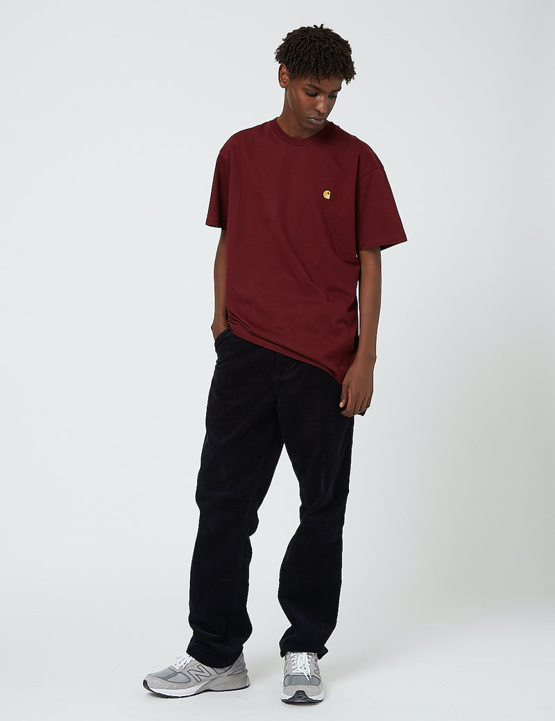 T-Shirt Carhartt-WIP Chase - Bordeaux/Or