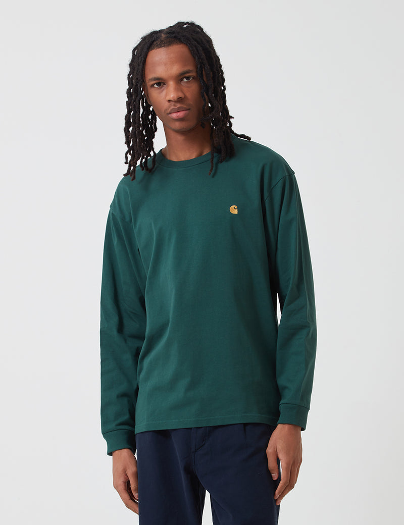 Carhartt-WIP Chase Long Sleeve T-Shirt - Treehouse Green