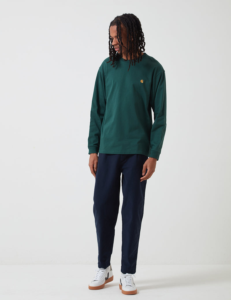 Carhartt-WIP Chase Long Sleeve T-Shirt - Treehouse Green
