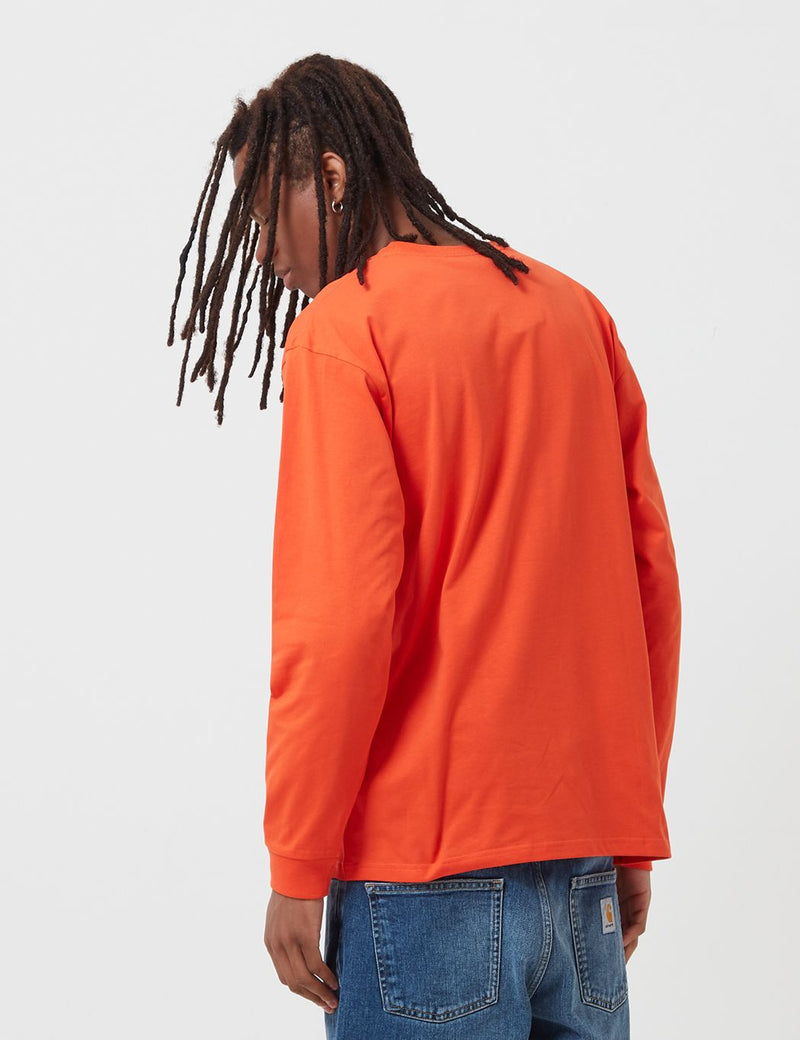 Carhartt-WIP Chase Long Sleeve T-Shirt - Safety Orange/Gold