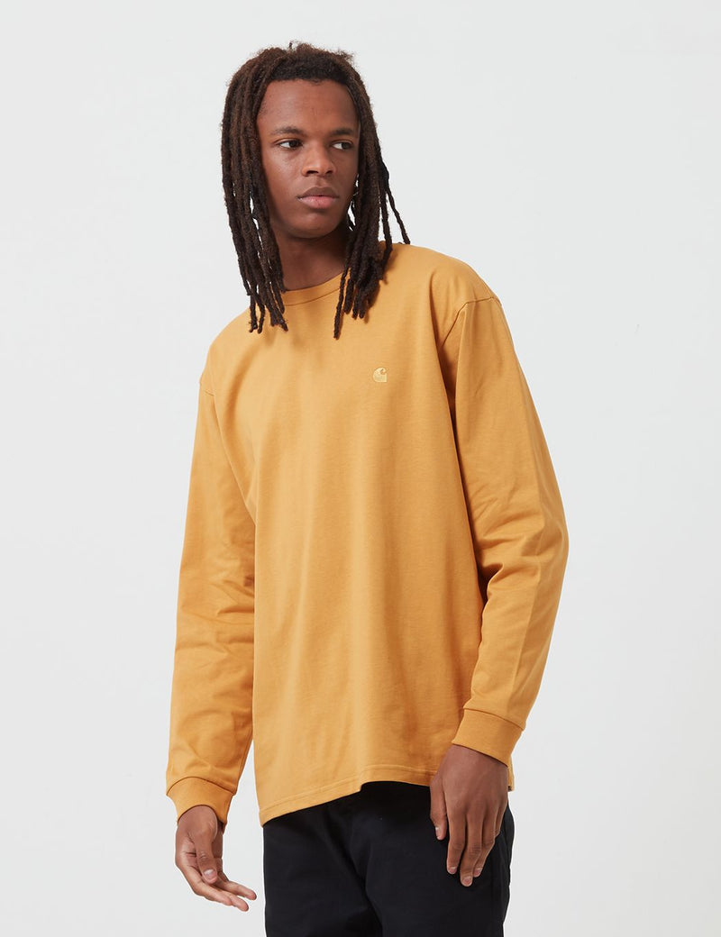 Carhartt-WIP Chase Long Sleeve T-Shirt - Winter Sun/Gold