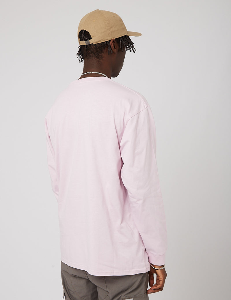 Carhartt-WIP Chase T-Shirt à Manche Longue - Pale Quartz/Or