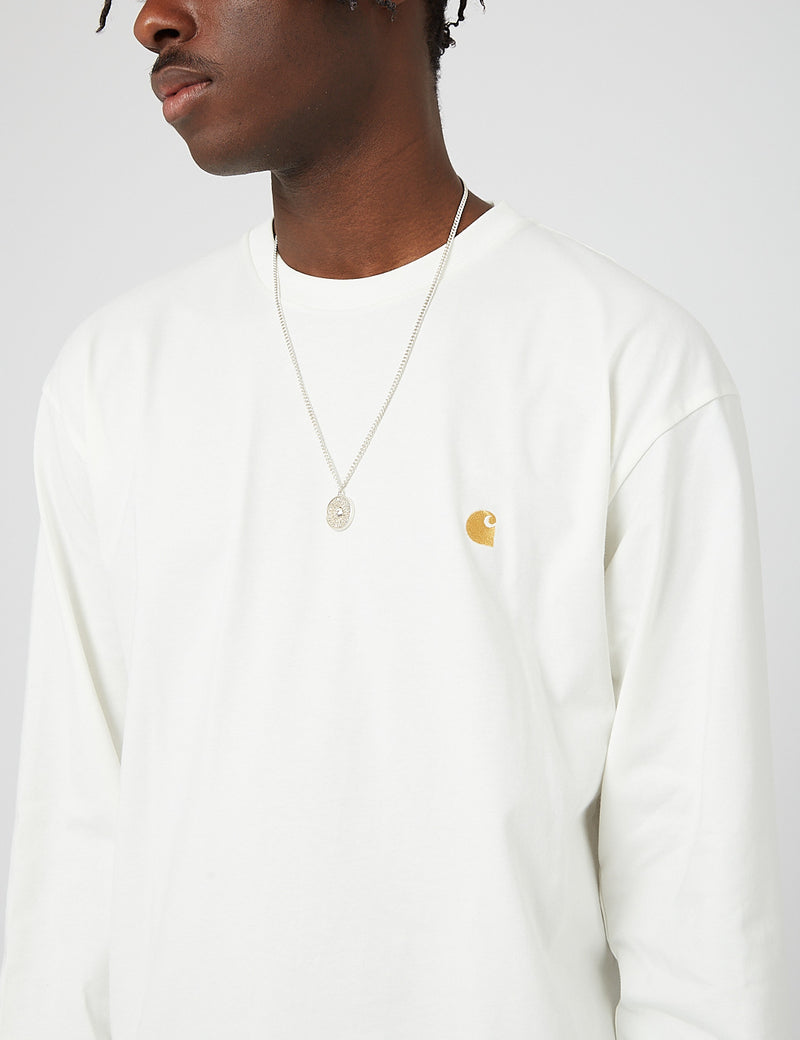Carhartt-WIP Chase T-Shirt à Manche Longue - Cire/Or