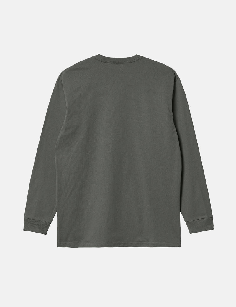 Carhartt-WIPチェイス長袖Tシャツ-タイムグリーン/ゴールド