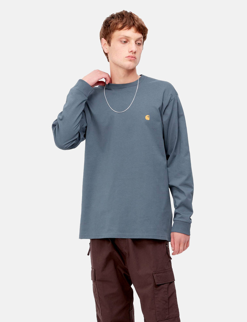 Carhartt-WIP T-Shirt à Manche Longue Chase - Storm Blue