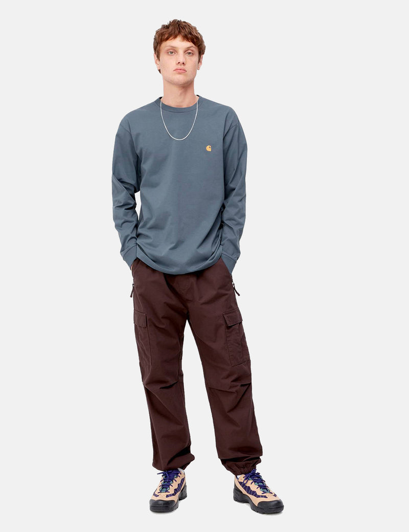 Carhartt-WIP T-Shirt à Manche Longue Chase - Storm Blue