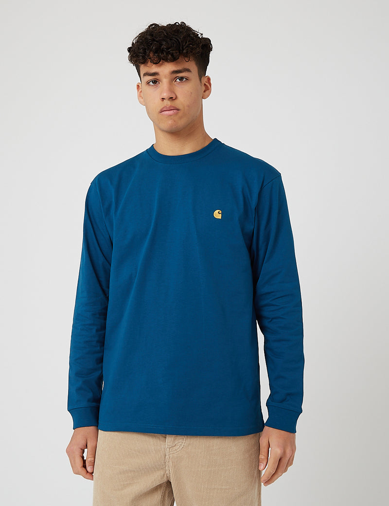Carhartt-WIP Chase Long Sleeve T-Shirt - Corse/Gold