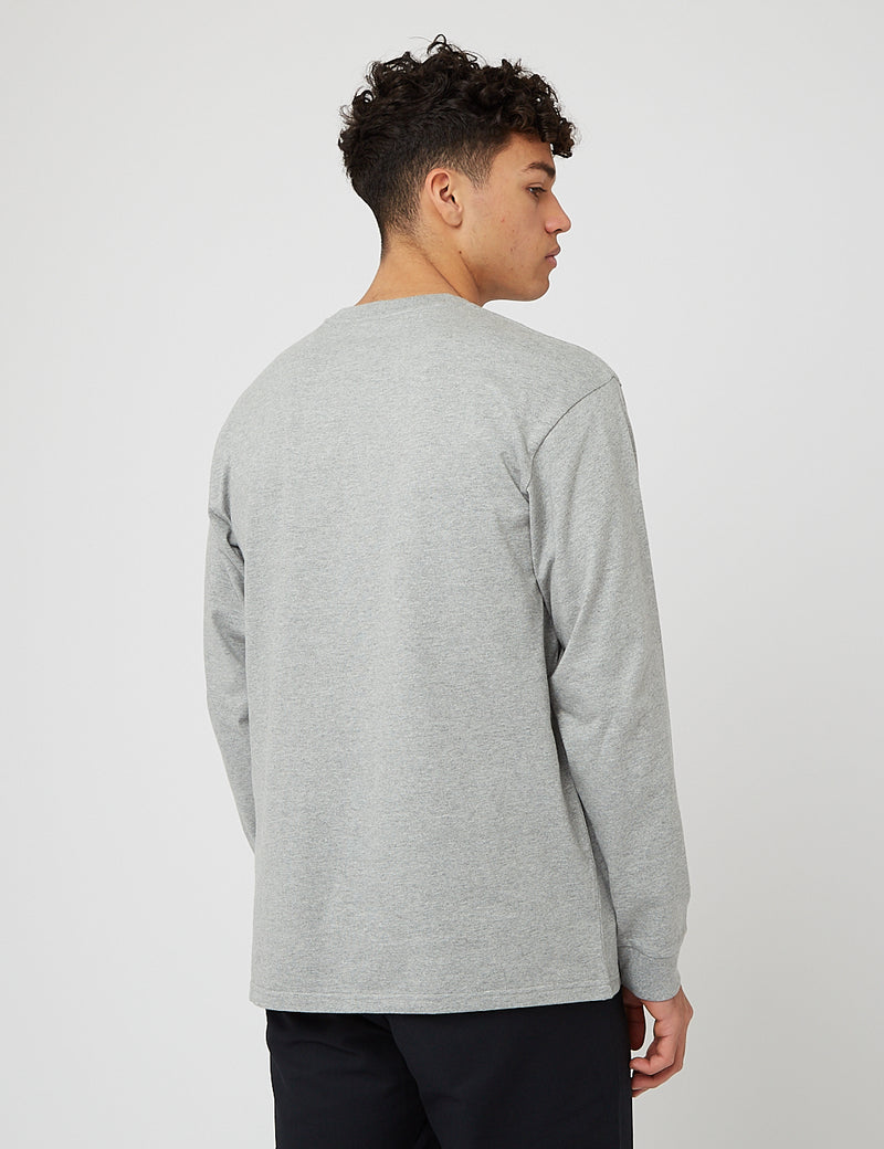 Carhartt-WIP Chase Long Sleeve T-Shirt - Grey Heather/Gold