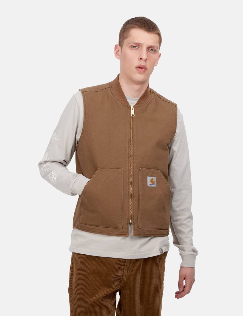 Carhartt-WIPベスト（オーガニックコットン）-ハミルトンブラウン