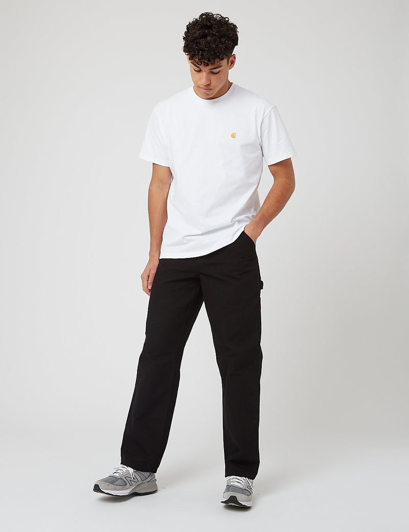 Carhartt WIP Double Knee Pant Denim Black (stone Washed), 60% OFF