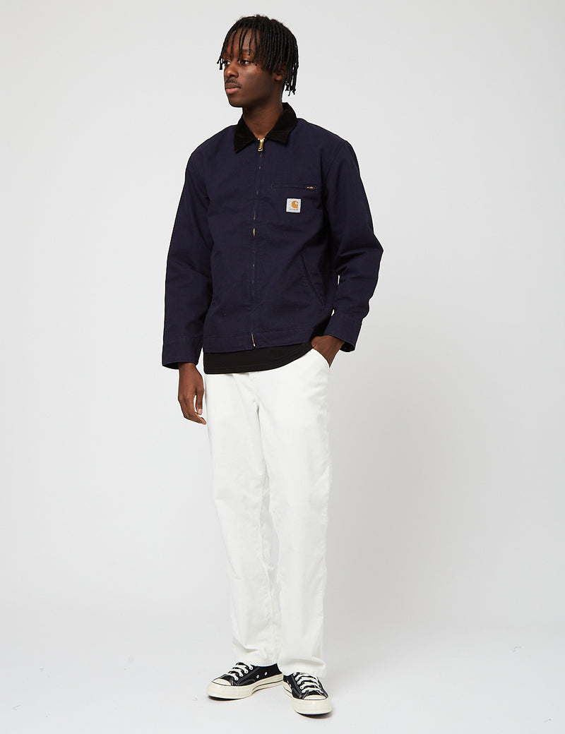 Carhartt-WIPデトロイトジャケット（オーガニックコットン、12オンス）-ダークネイビーブルー/ブラック