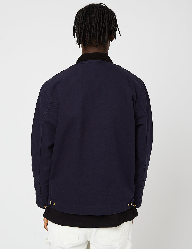 Carhartt-WIPデトロイトジャケット（オーガニックコットン、12オンス）-ダークネイビーブルー/ブラック