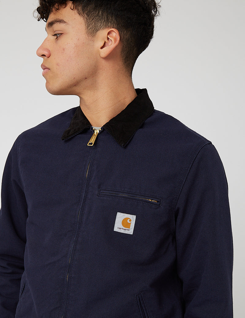 Carhartt-WIPデトロイトジャケット（オーガニックコットン、12オンス）-ダークネイビーブルーリンス