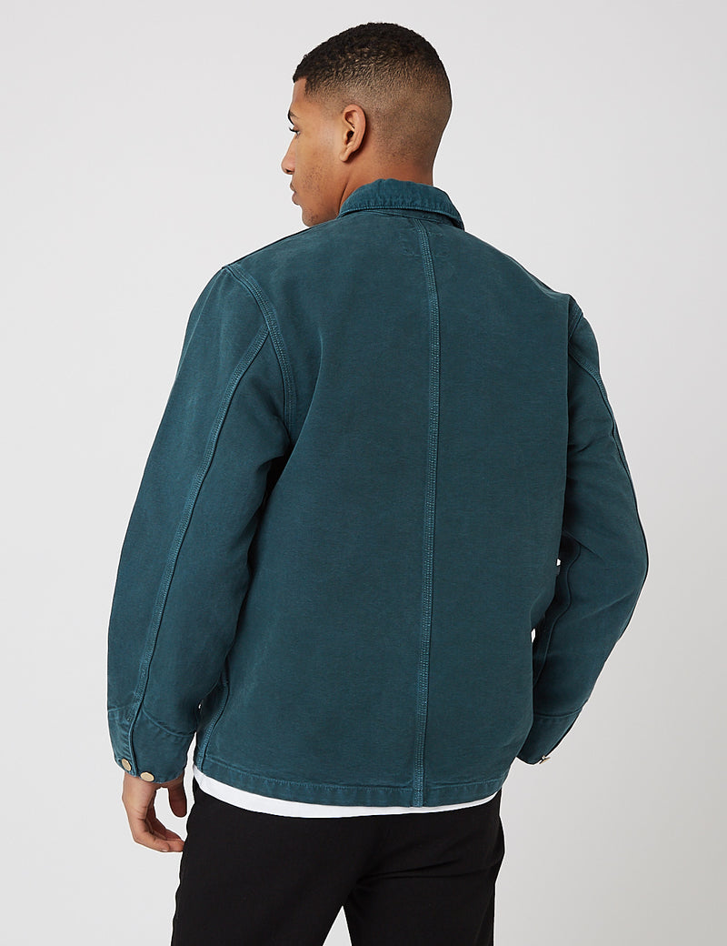 Carhartt-WIP Michigan Coat (Organic Cotton, 12 oz) - Deep Lagoon Green Worn Canvas