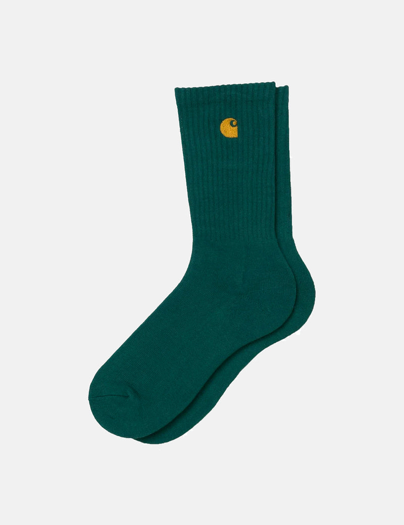 Chaussettes Carhartt-WIP Chase - Bottle Green/Gold