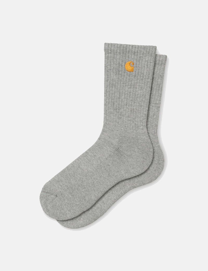 Chaussettes Carhartt-WIP Chase - Grey Heather/Gold
