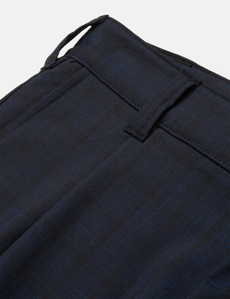 Carhartt-WIP Taylor Pant (Armstrong Check) - Navy Blue rigid