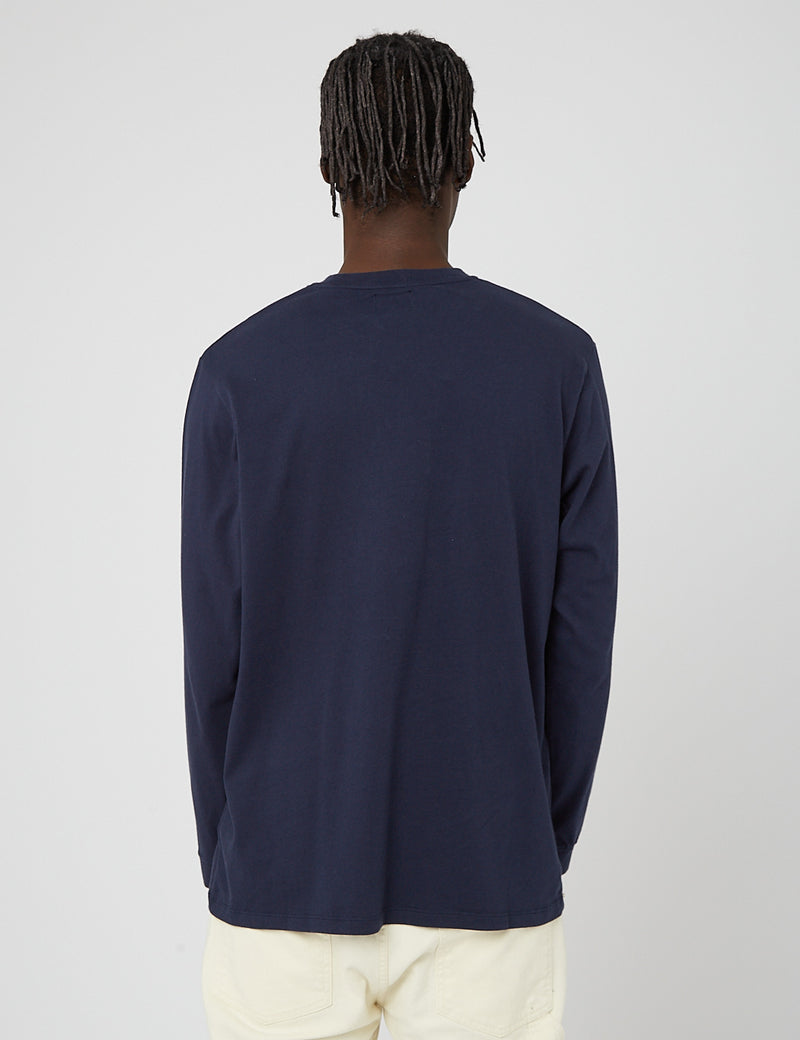 Edwin Japanese Sun Langarm-T-Shirt - Marineblauer Blazer