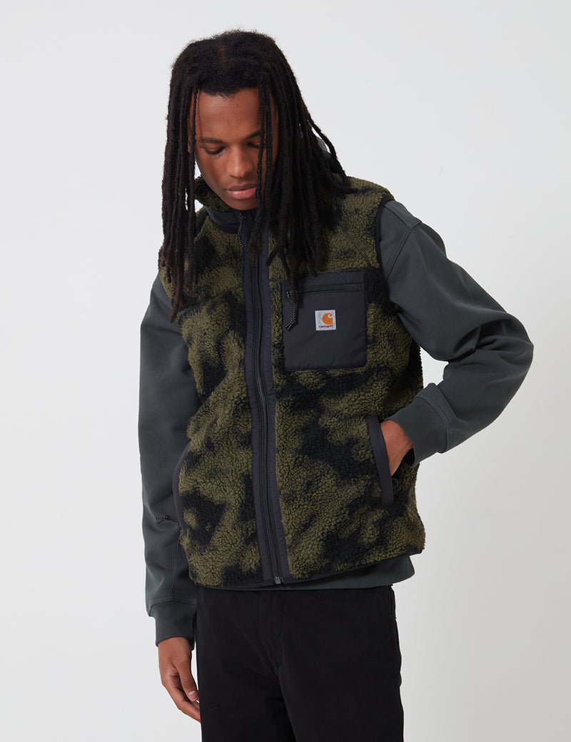 Carhartt-WIP Prentis Vest Liner (Pile Fleece) - Camo Blur, Green